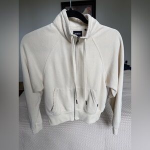 prAna Cropped Cream full Zip-Up Hoodie